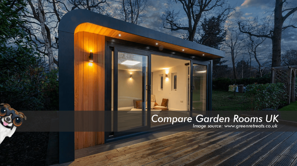 oak garden room with dark grey roof , windows and bi folding doors