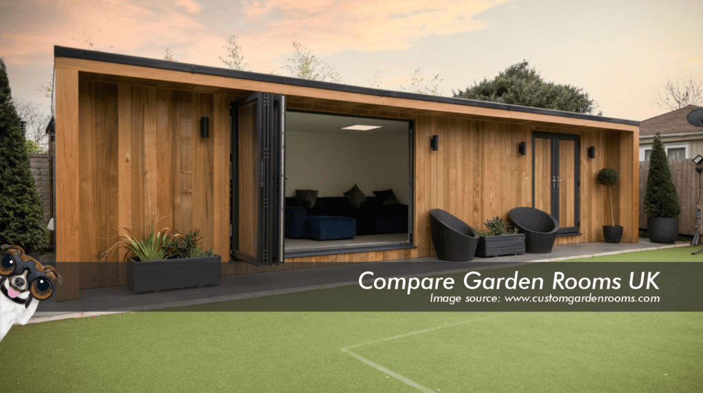 oak garden room with dark grey roof , windows and french doors