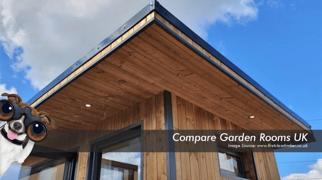 oak garden room with dark grey roof , windows and french doors