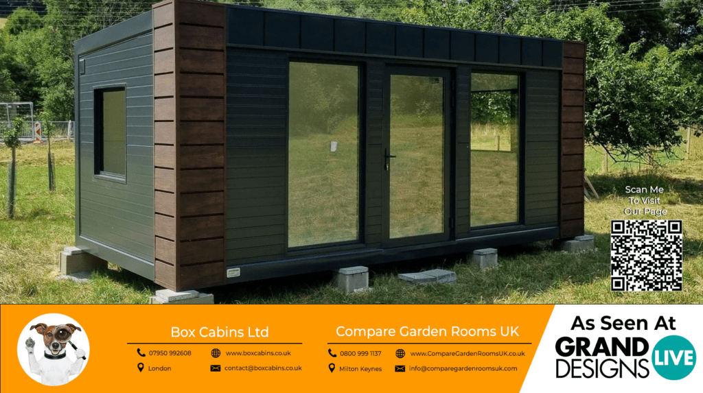 dark oak garden room with black bi folding doors