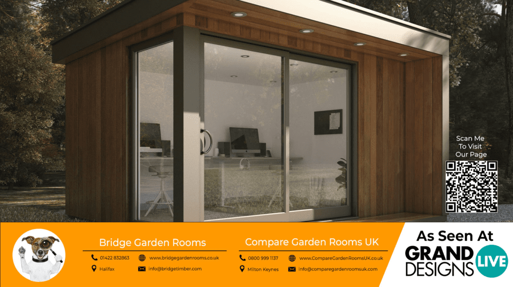 oak garden room with dark grey bi folding doors