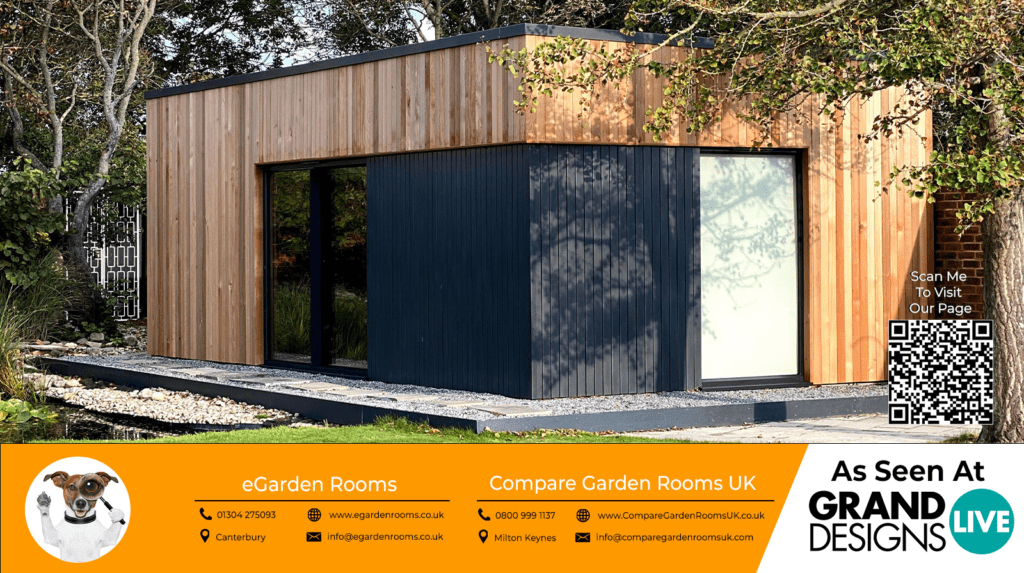 oak garden room with dark grey/black sliding doors