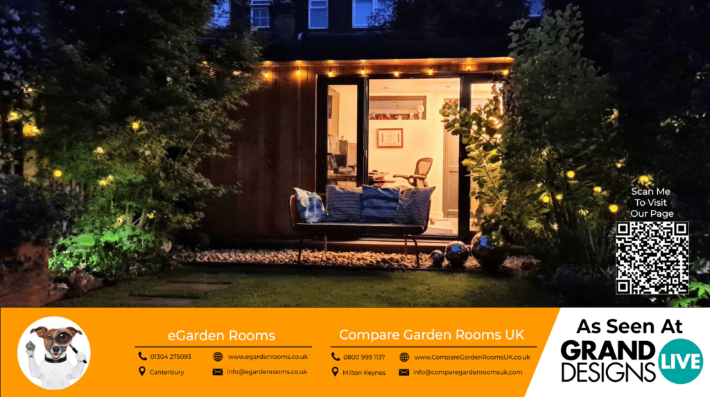 oak garden room with dark grey/black sliding doors