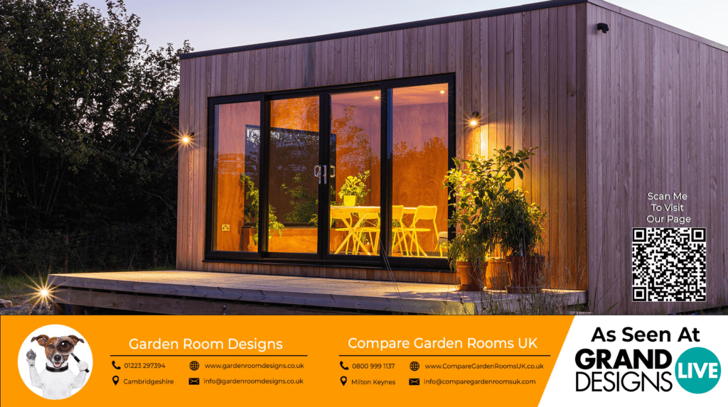 oak garden room with black bi folding doors and windows